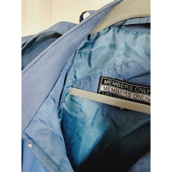 Members Only 40  Men's Bomber‎ Jacket Adult Vintage Blue 80's Zip Up Pockets - Picture 6 of 8